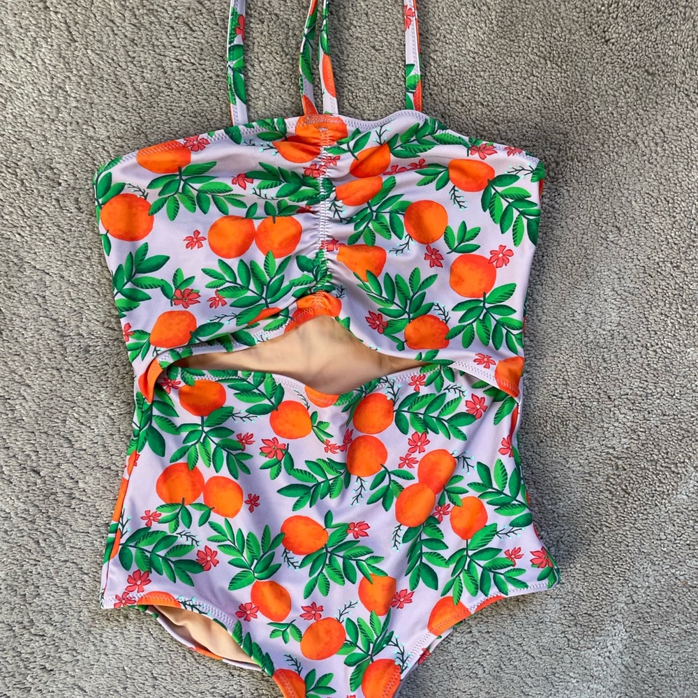 J. Crew Kids One Piece Oranges Swimsuit